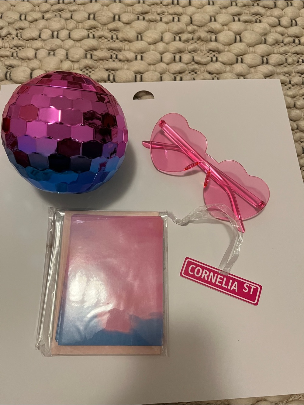 Taylor Swift new Valentines cards and disco ball cocktail cup sunglasses ERAS